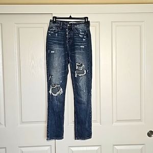 Express Flying Monkey Distressed Button Fly Jeans / Size 24, Regular Length